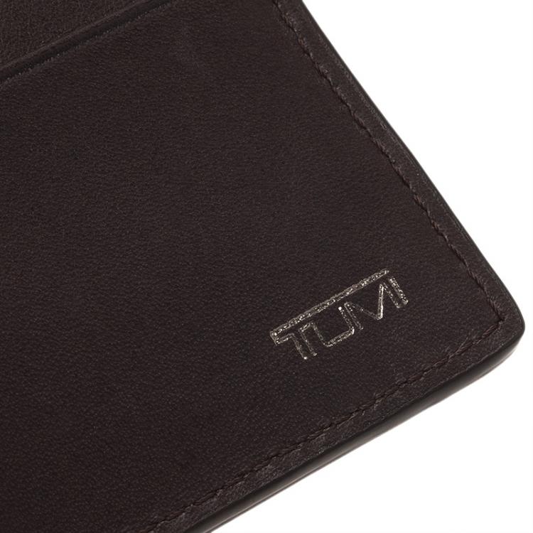 Pre Owned Tumi Brown Logo Bifold Wallet 