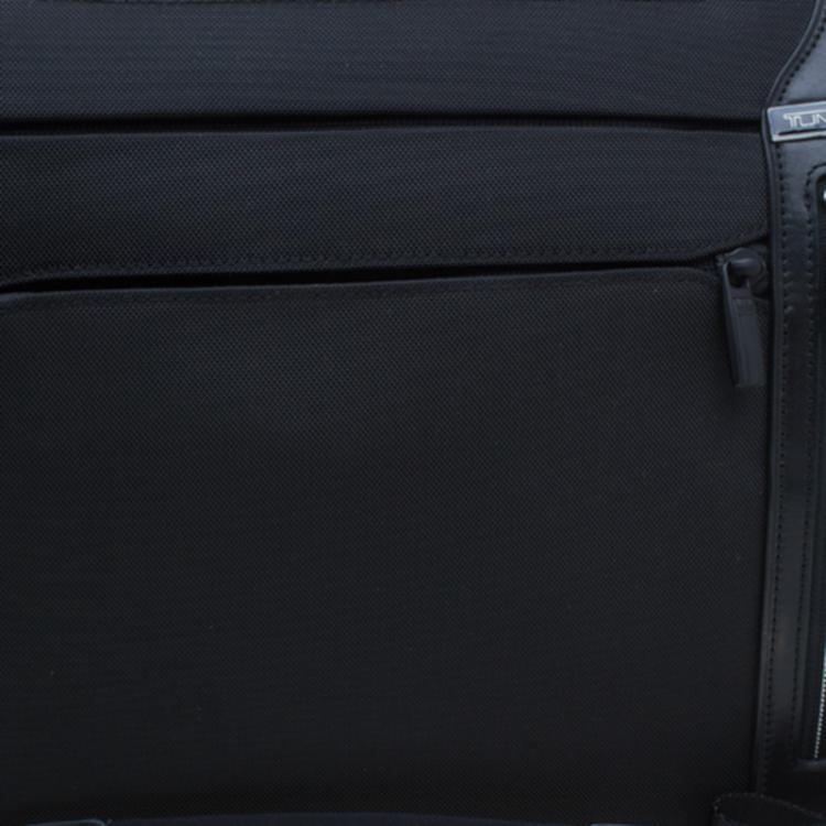 Pre Owned Tumi Black Canvas T-Pass Kennedy Deluxe Brief Laptop Bag
