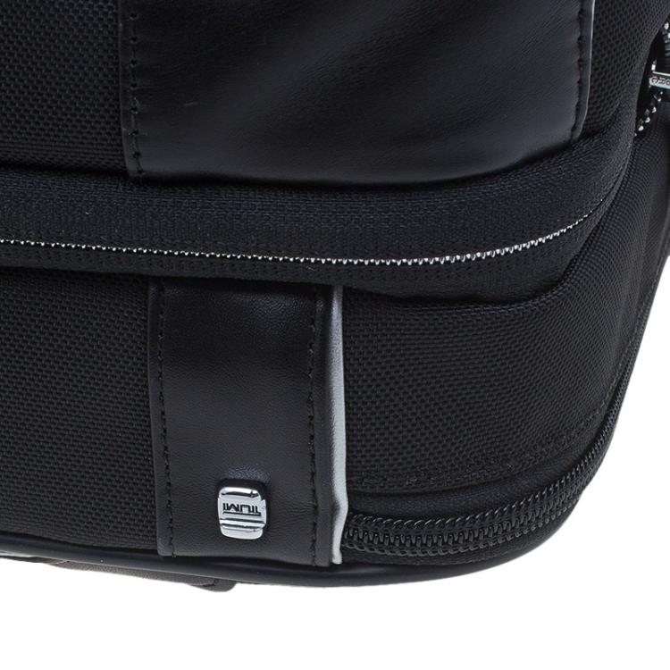 Pre Owned Tumi Black Canvas T-Pass Kennedy Deluxe Brief Laptop Bag