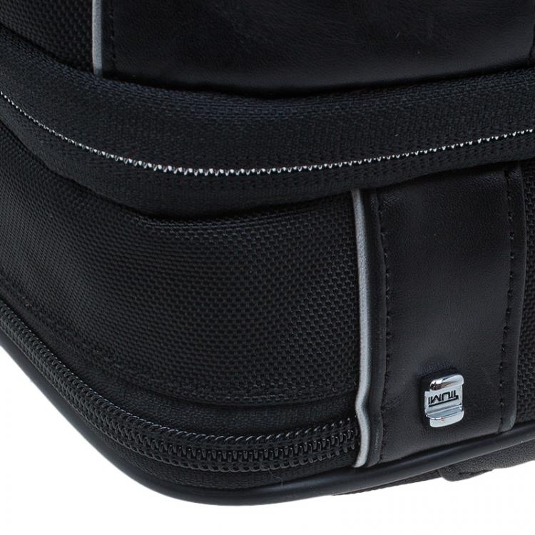 Pre Owned Tumi Black Canvas T-Pass Kennedy Deluxe Brief Laptop Bag