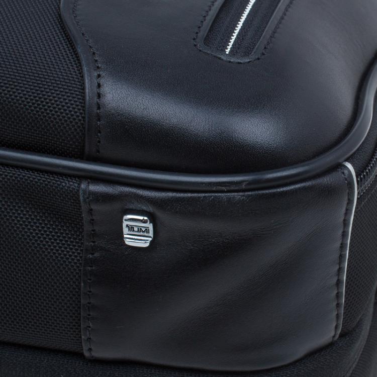 Pre Owned Tumi Black Canvas T-Pass Kennedy Deluxe Brief Laptop Bag