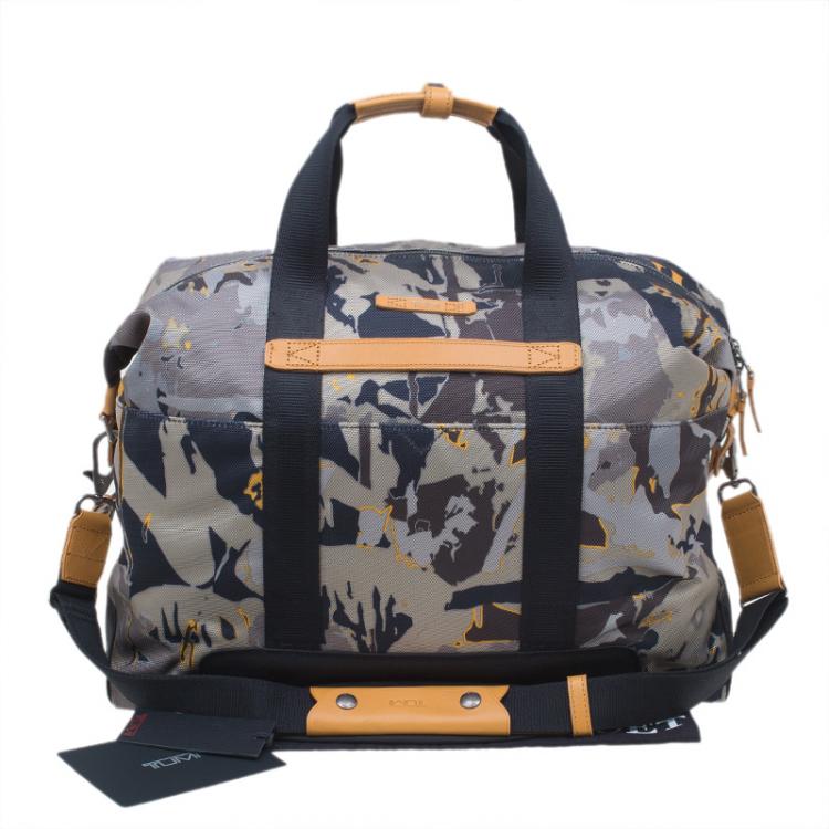 Pre Owned Tumi Camouflage Canvas Small Dalston Stannard Duffel Bag