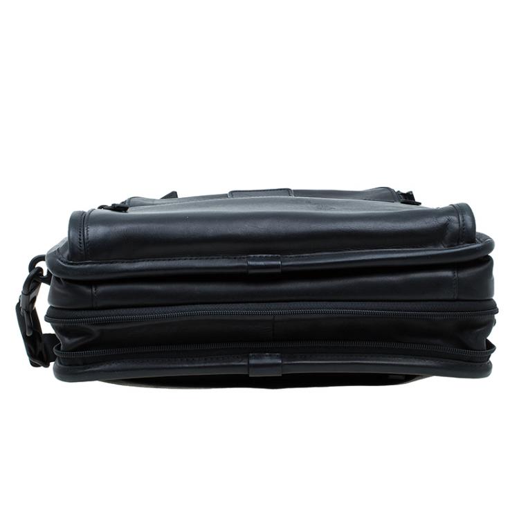 مملوكة مسبقًا Tumi Black Leather Alpha Slim Portfolio Laptop Bag 