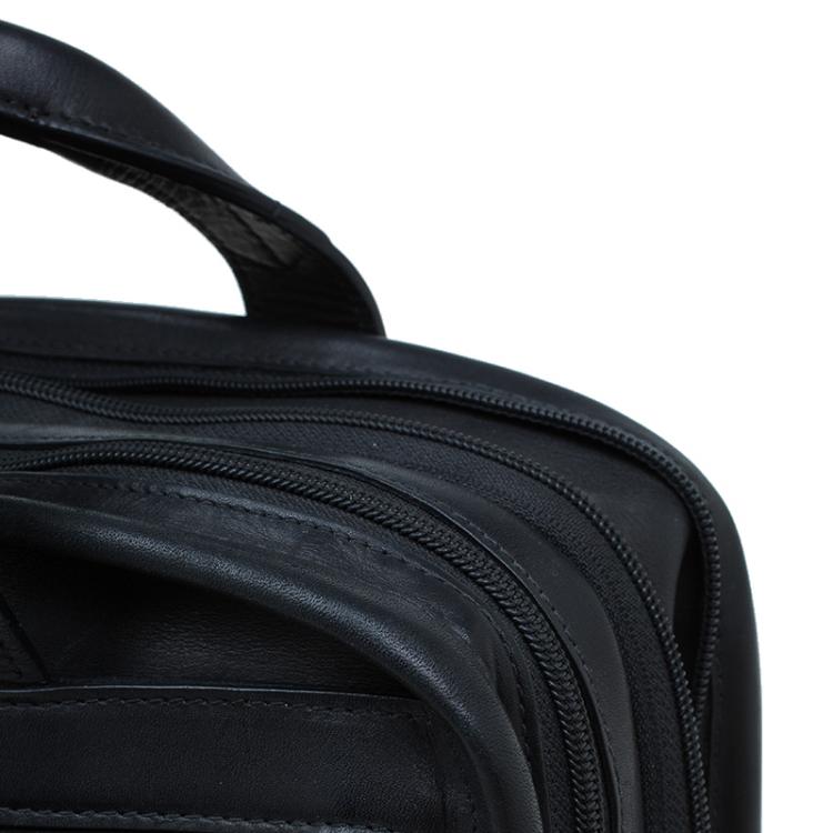 مملوكة مسبقًا Tumi Black Leather Alpha Slim Portfolio Laptop Bag 
