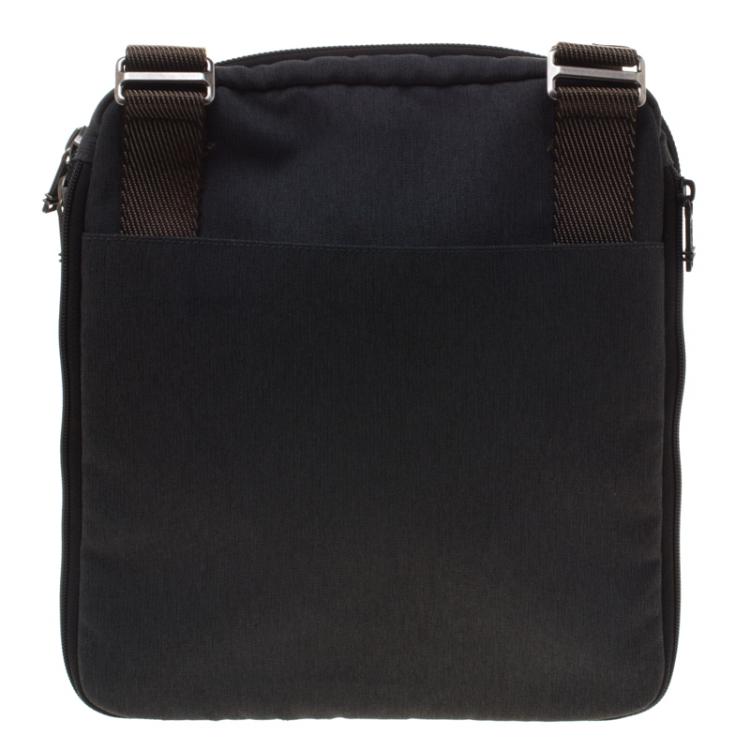 Pre Owned Tumi Grey/Brown Canvas and Leather Alpha Bravo Annapolis Messenger Bag