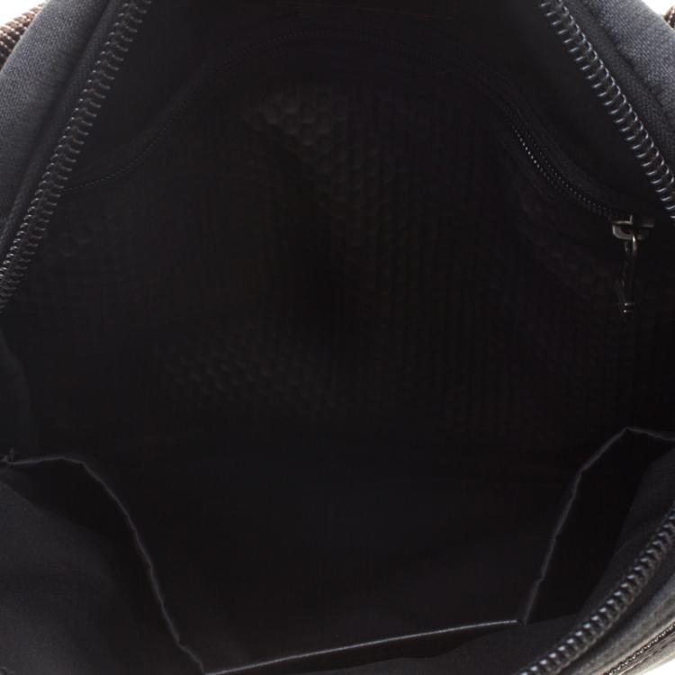 Pre Owned Tumi Grey/Brown Canvas and Leather Alpha Bravo Annapolis Messenger Bag