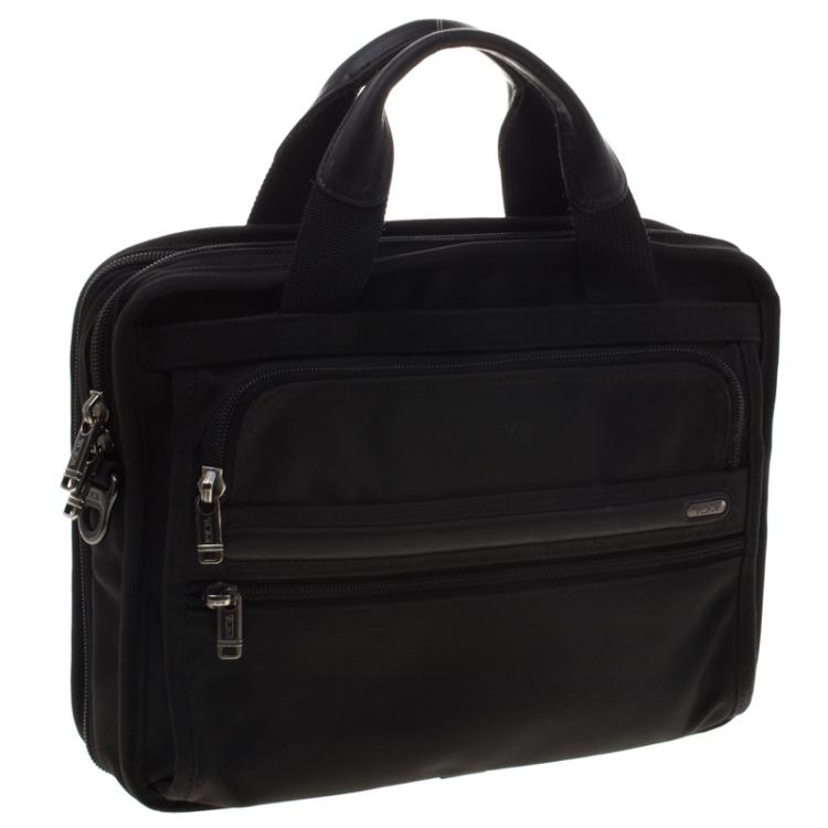 Pre Owned Tumi Black Nylon Expandable Portfolio Alpha Laptop Bag