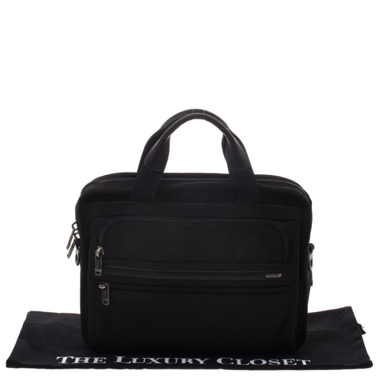 Pre Owned Tumi Black Nylon Expandable Portfolio Alpha Laptop Bag