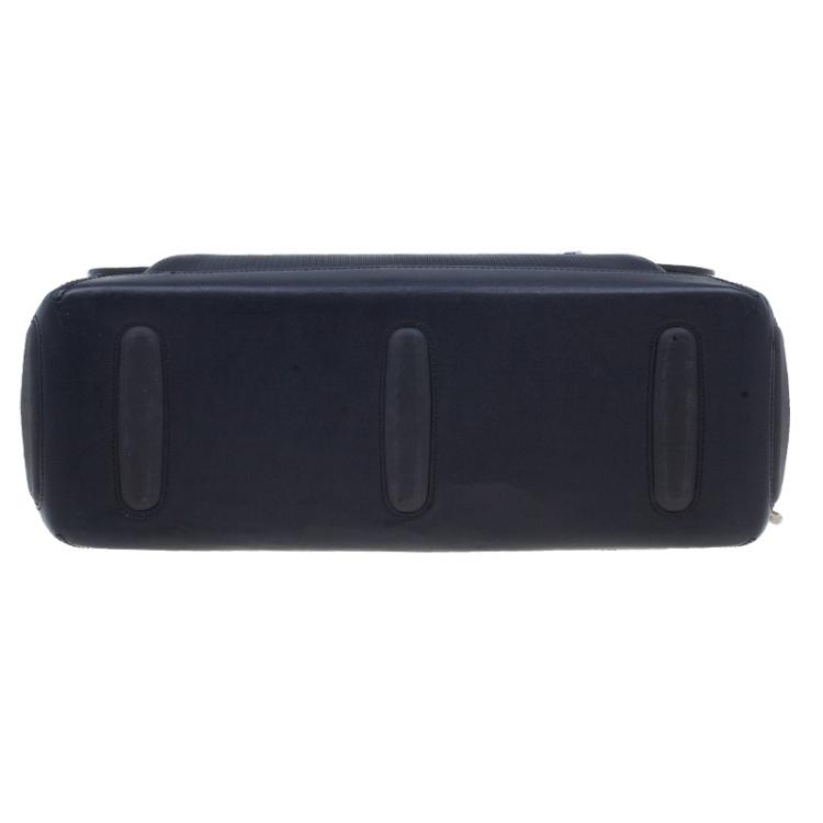 Pre Owned Tumi Black Leather Formula T Compartment Bag with Outer Compartment 