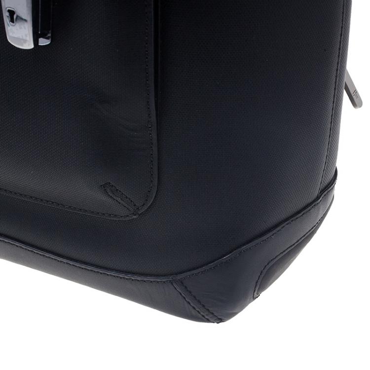 Pre Owned Tumi Black Leather Formula T Compartment Bag with Outer Compartment 