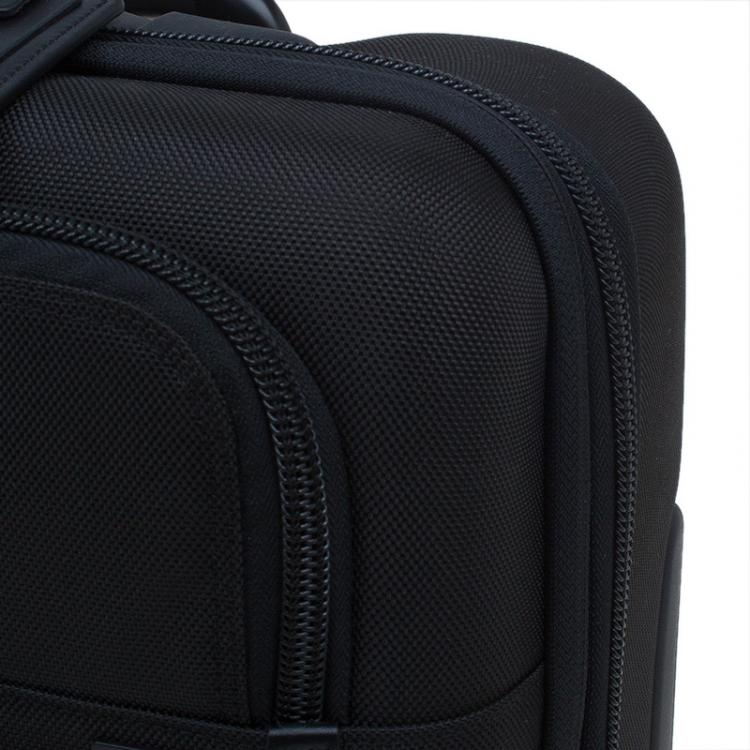 Pre Owned Tumi Black Canvas Alpha Compact Wheeled Brief Trolley