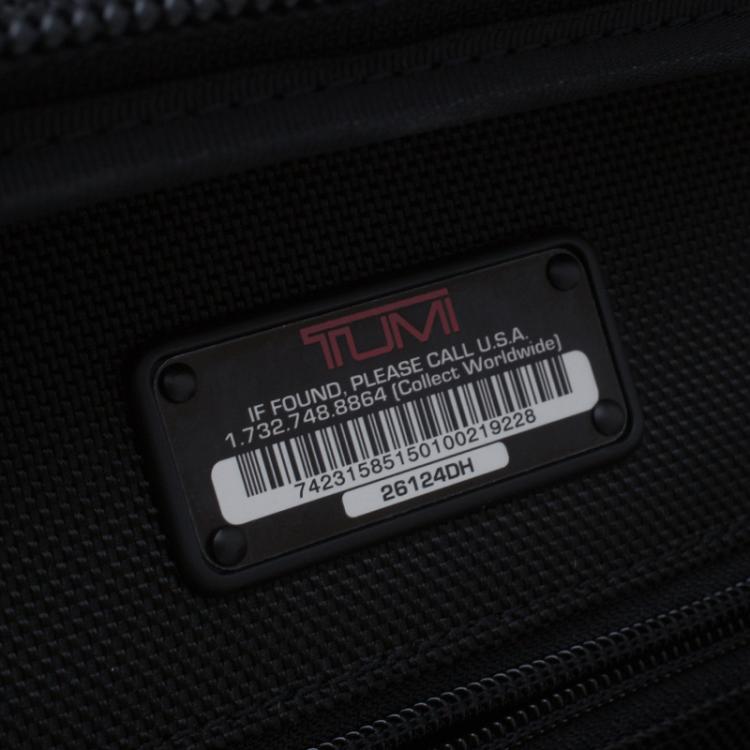 Pre Owned Tumi Black Canvas Alpha Compact Wheeled Brief Trolley