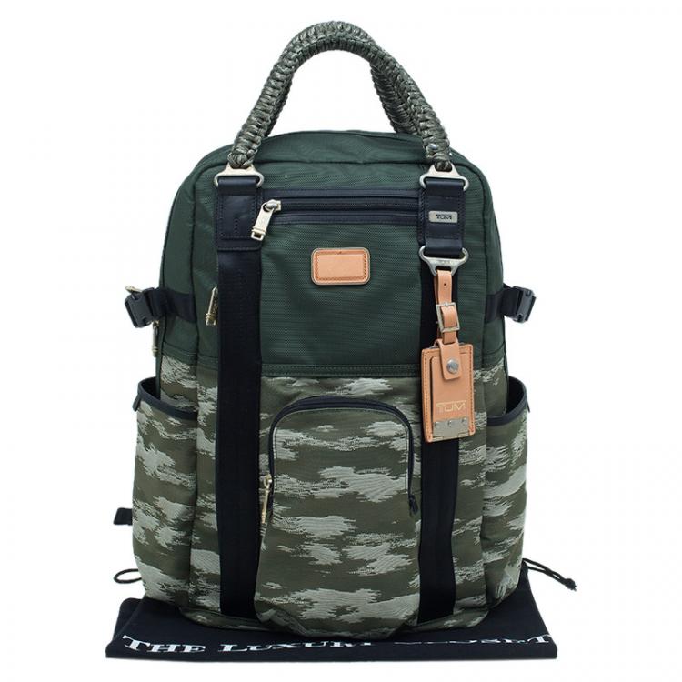 tumi green backpack