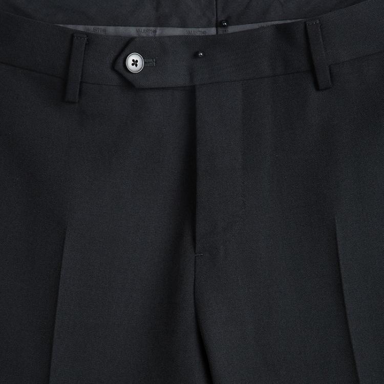 Pre Owned Valentino Black Wool Trousers S