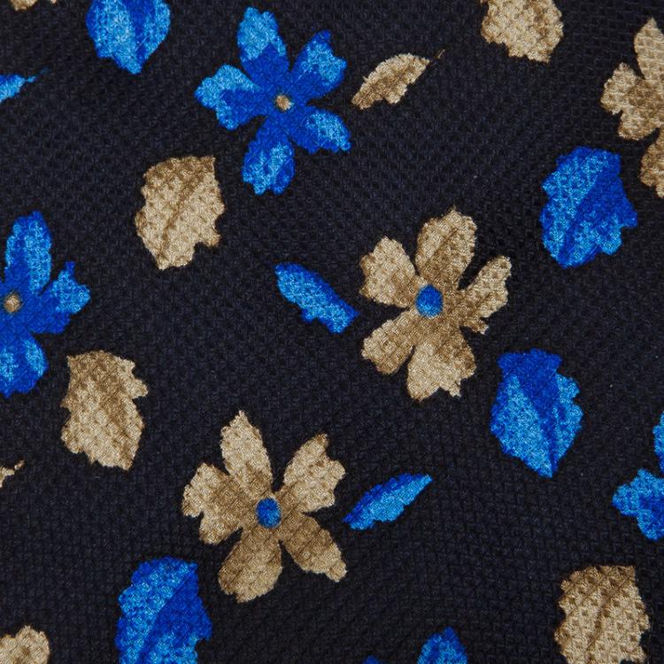 Pre Owned Valentino Blue Floral Silk Tie