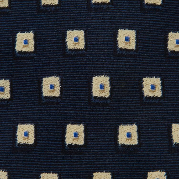 Pre Owned  Valentino Navy Blue Silk Square Pattern Tie 