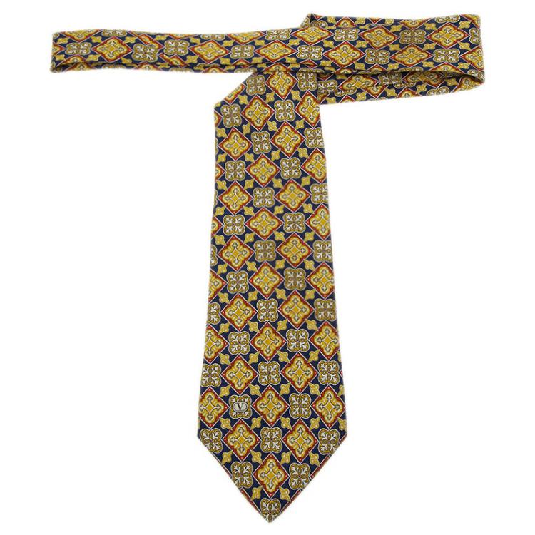 Pre Owned Valentino Multicolor Printed Silk Tie 