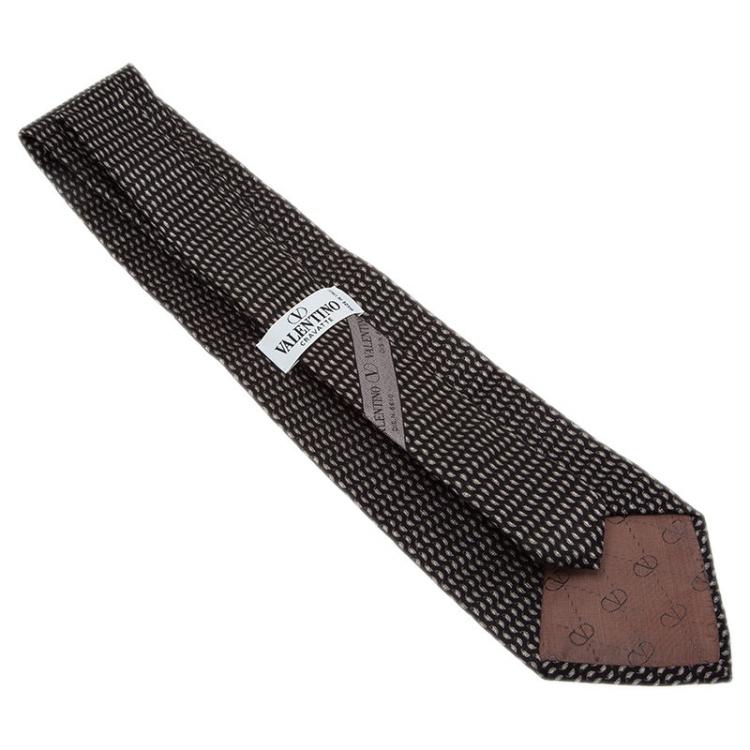 Pre Owned Valentino Black Silk Tie 
