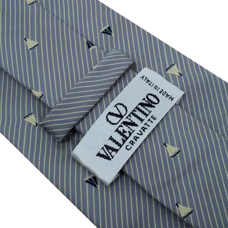 Pre Owned Valentino Grey Silk Patterned Tie 