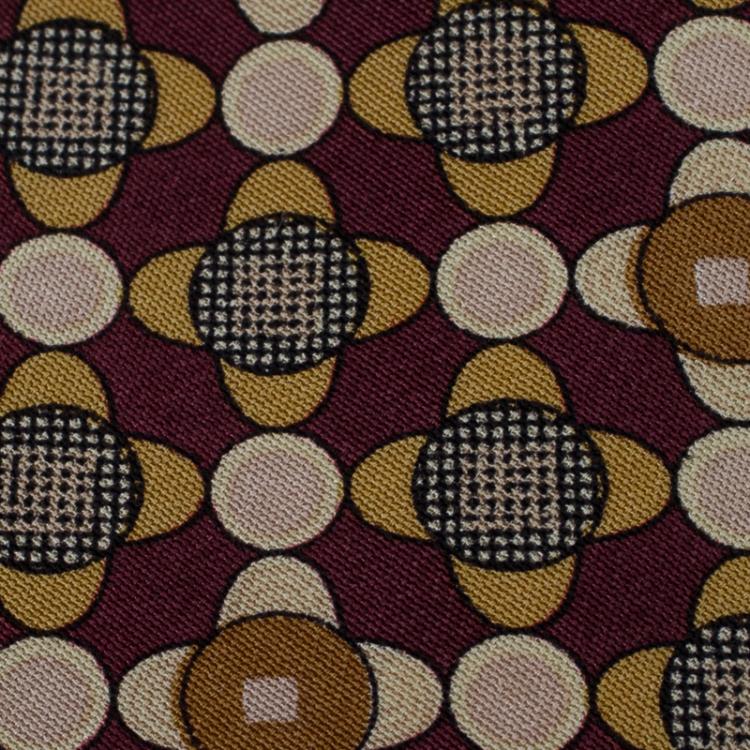 Pre Owned Valentino Burgundy Printed Silk Tie