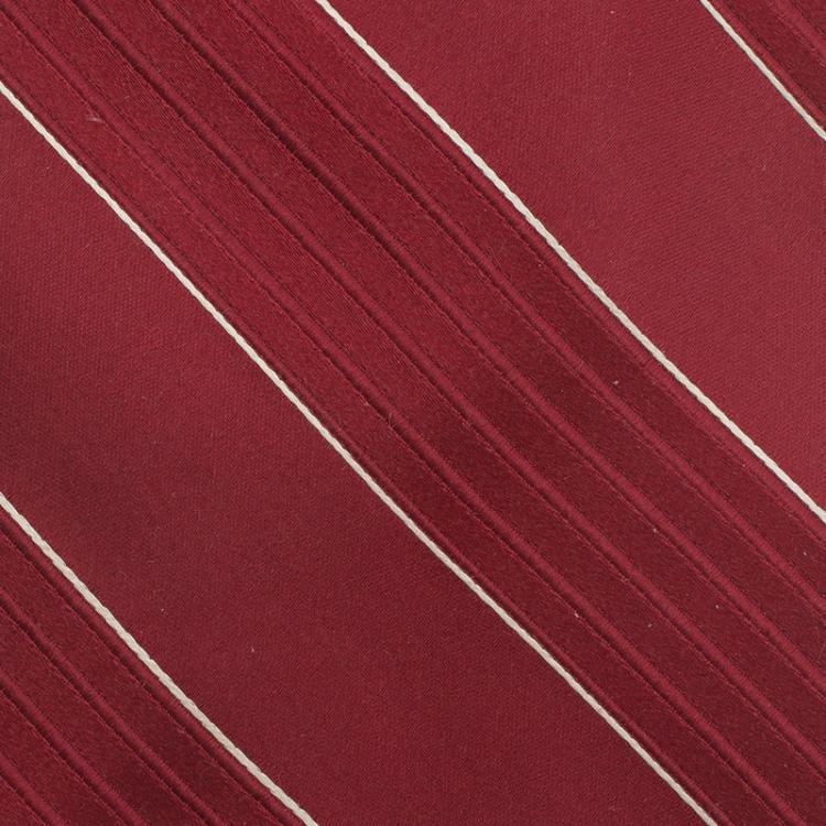 Pre Owned Valentino Red Striped Silk Tie