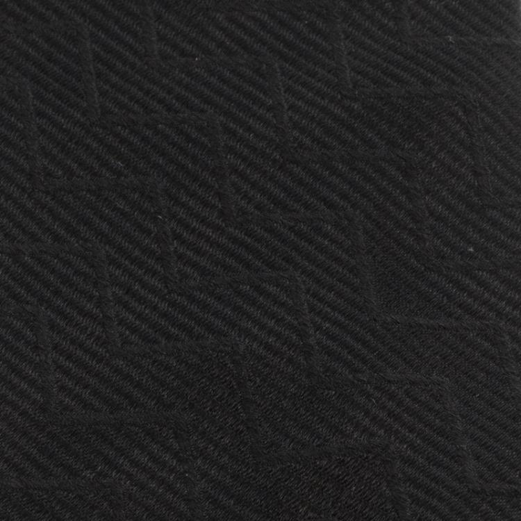 Pre Owned Valentino Black Zig Zag Embroidered Traditional Silk Tie