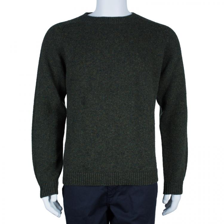 Pre Owned Valentino Men's Olive Green Crewneck Pullover L
