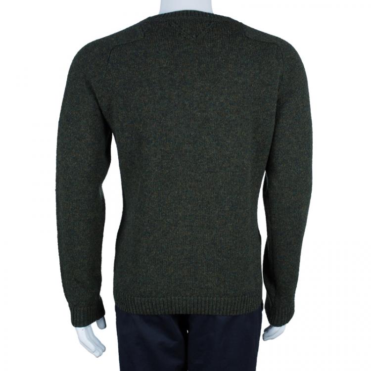 Pre Owned Valentino Men's Olive Green Crewneck Pullover L