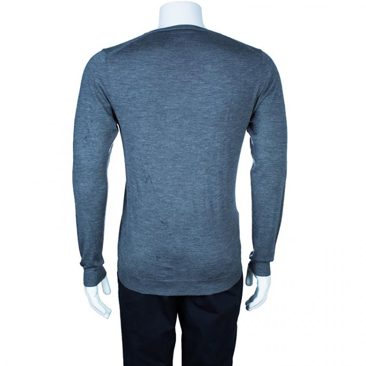 Pre Owned Valentino Men's Grey Pullover M