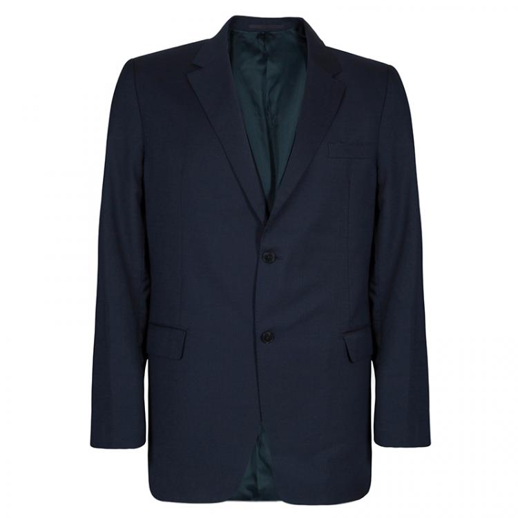 Pre Owned Valentino Men's Navy Blue Wool Suit XL