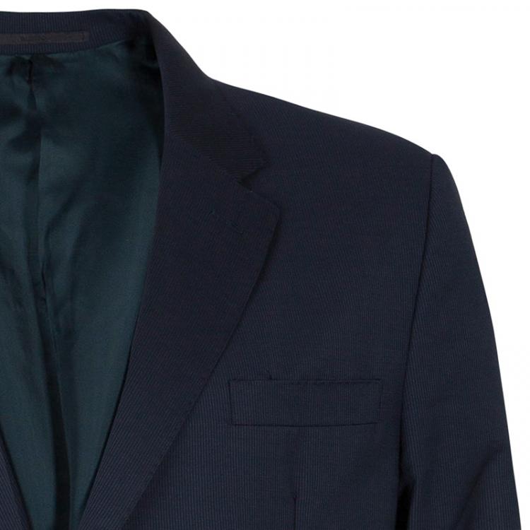 Pre Owned Valentino Men's Navy Blue Wool Suit XL