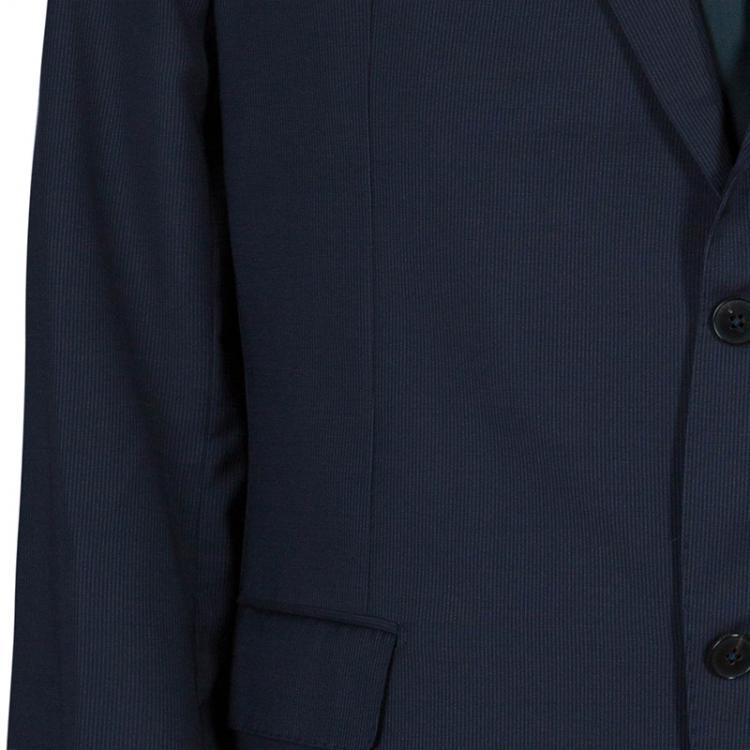 Pre Owned Valentino Men's Navy Blue Wool Suit XL