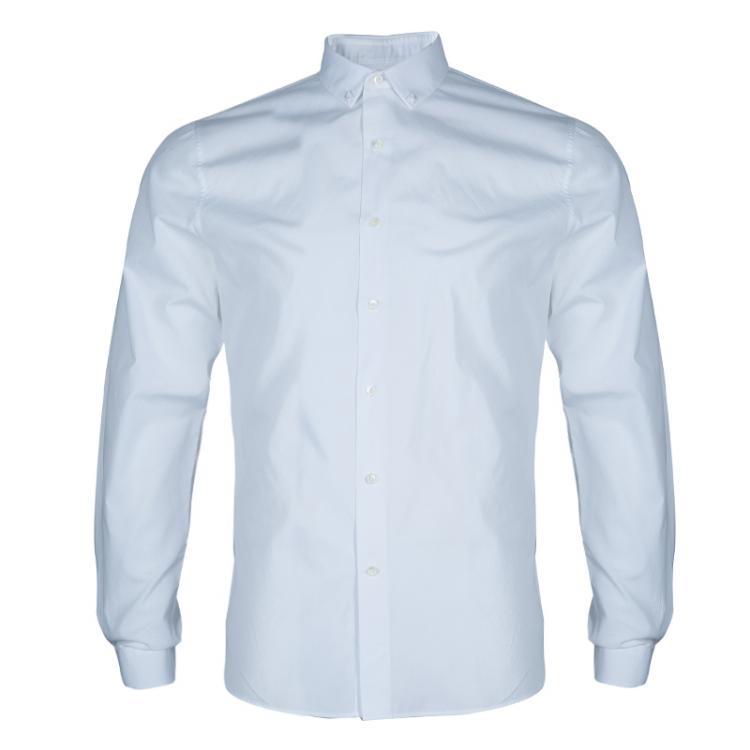 Pre Owned Valentino White Studded Collar Detail Long Sleeve Buttondown Shirt M