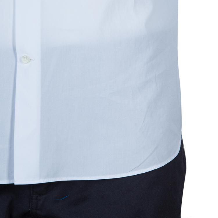 Pre Owned Valentino White Studded Collar Detail Long Sleeve Buttondown Shirt M