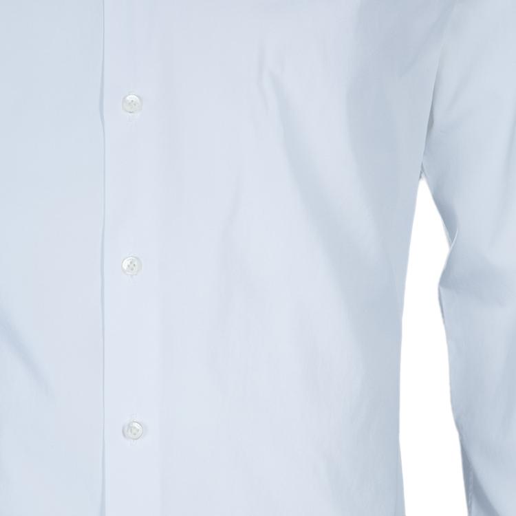 Pre Owned Valentino White Studded Collar Detail Long Sleeve Buttondown Shirt M