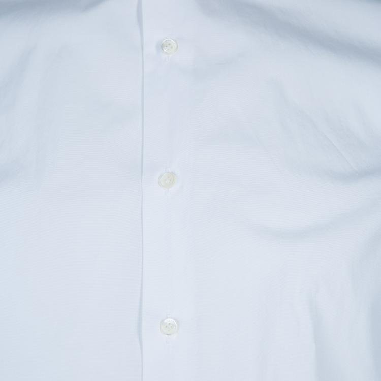 Pre Owned Valentino White Studded Collar Detail Long Sleeve Buttondown Shirt M