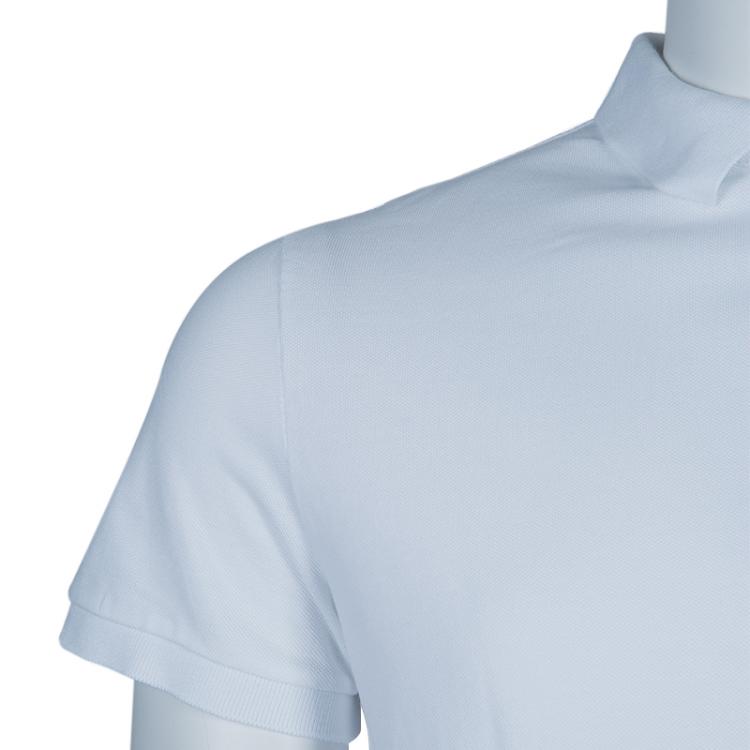 Pre Owned Valentino White Rockstud Detail Polo T-Shirt M