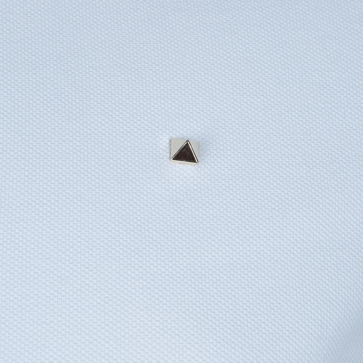 Pre Owned Valentino White Rockstud Detail Polo T-Shirt M