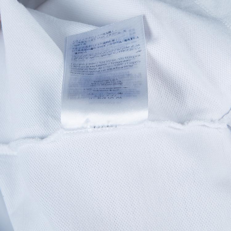 Pre Owned Valentino White Rockstud Detail Polo T-Shirt M