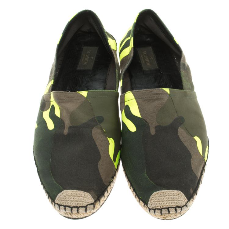 Pre Owned Valentino Camouflage Canvas Espadrilles Size 44