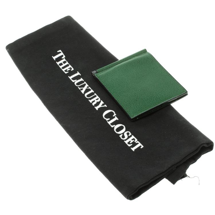 Pre Owned محفظة فاليكسترا ثنائية الطية بمشبك للنقود جلد خضراء