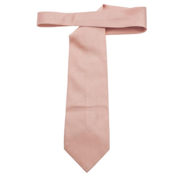 Pre Owned Versace Pink Silk Tie