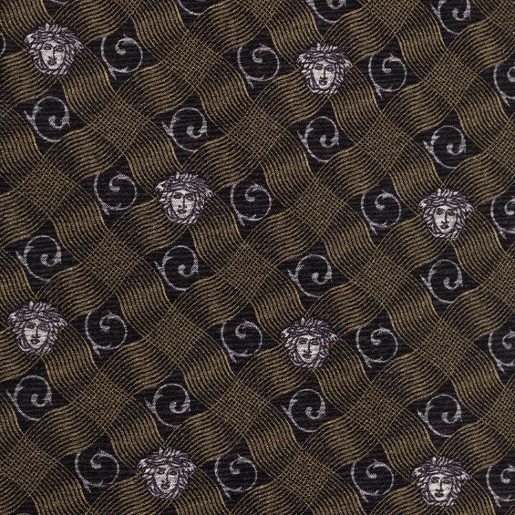 Pre Owned Versace Grey Medusa Tie