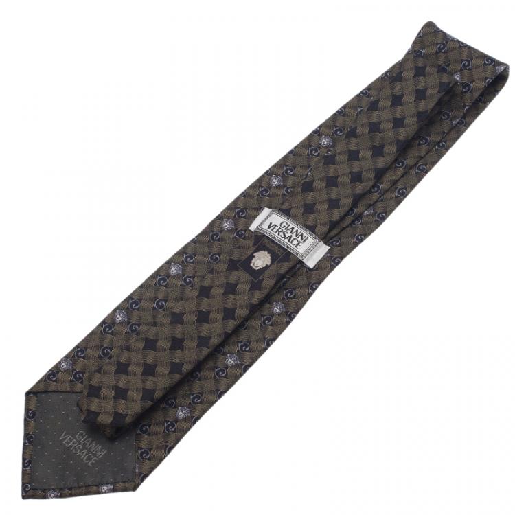 Pre Owned Versace Grey Medusa Tie