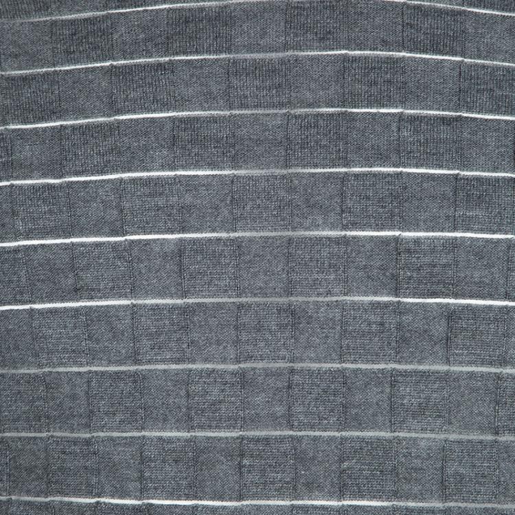 Pre Owned Versace Collection Grey Geometric Pattern Crew Neck Sweater XL