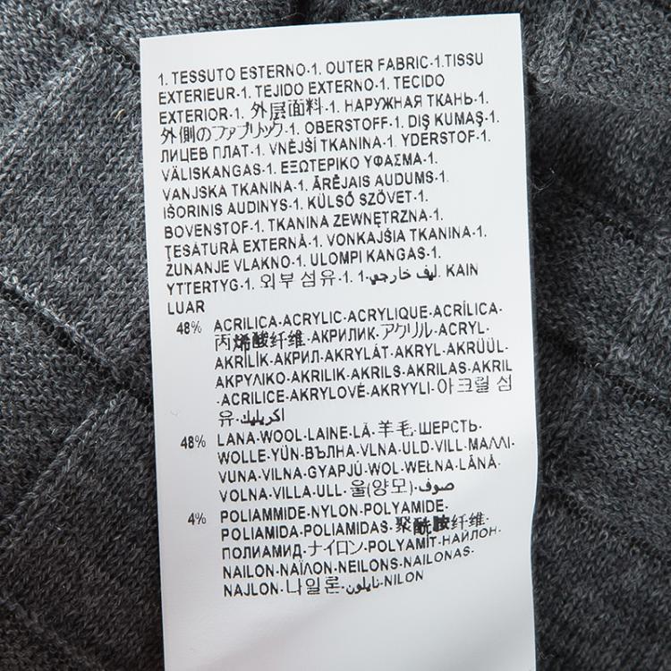 Pre Owned Versace Collection Grey Geometric Pattern Crew Neck Sweater XL