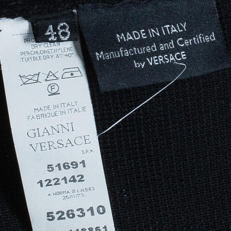 Pre Owned Versace Men's Black Knit Pullover M