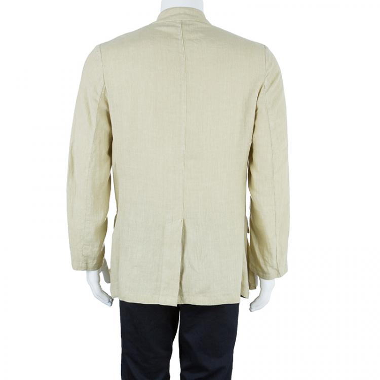 Pre Owned Z Zegna Men's Beige Linen Jacket L