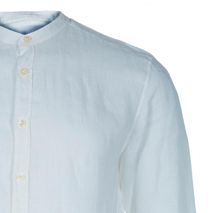 Pre Owned Z Zegna Men's White Linen Shirt XL