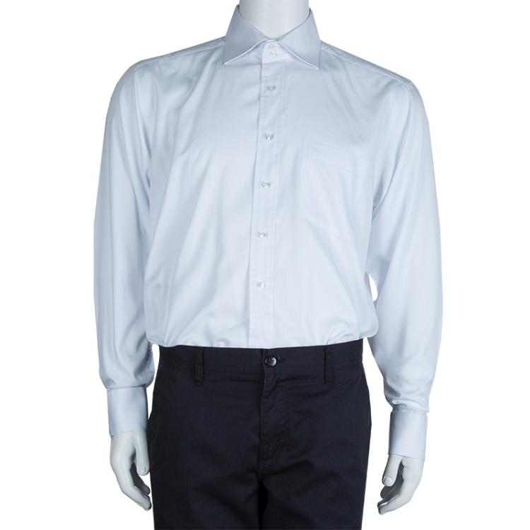 Pre Owned Z Zegna White  Long Sleeve Buttondown Cotton Shirt XL
